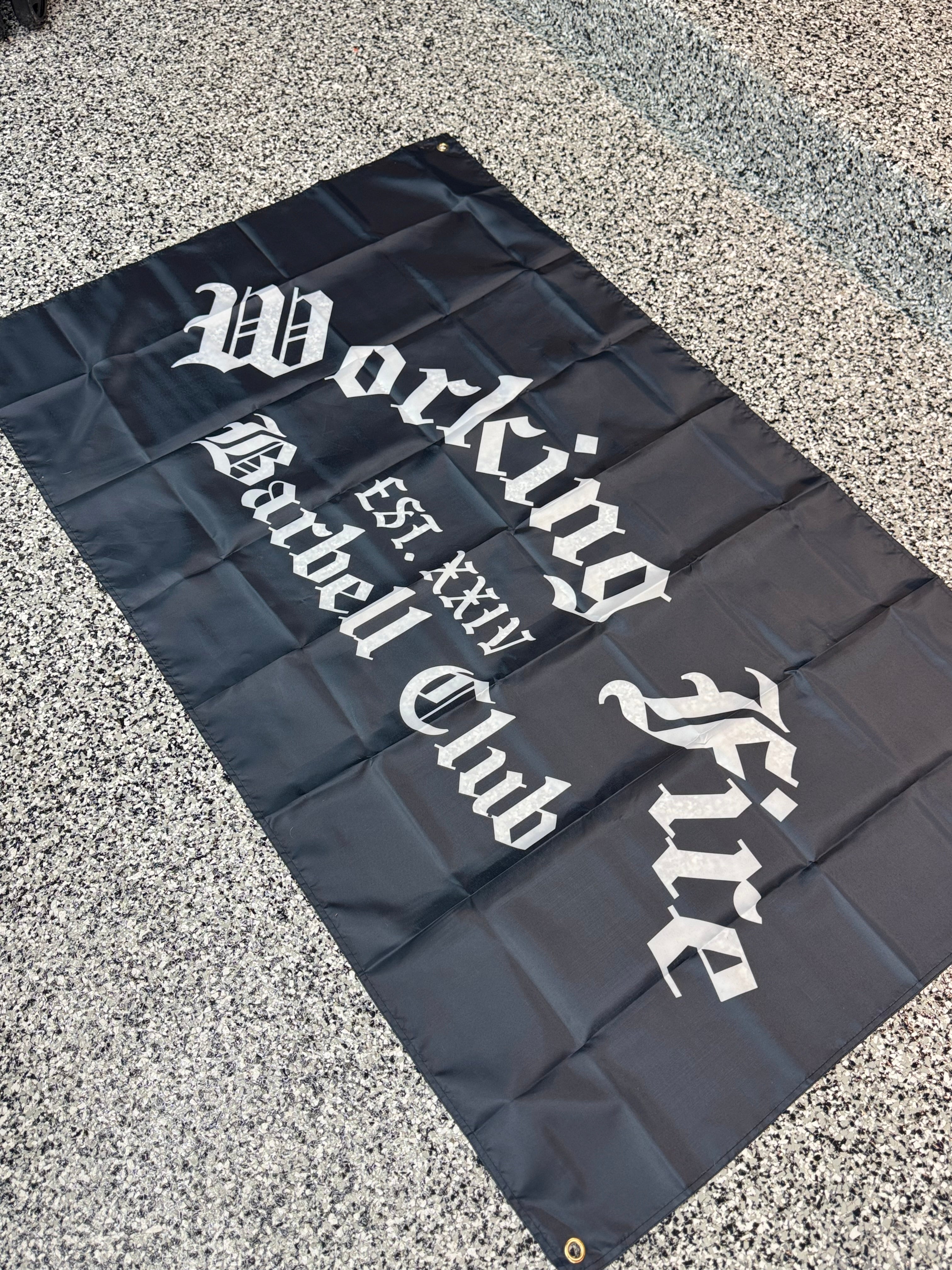 Working Fire Barbell Club Flag