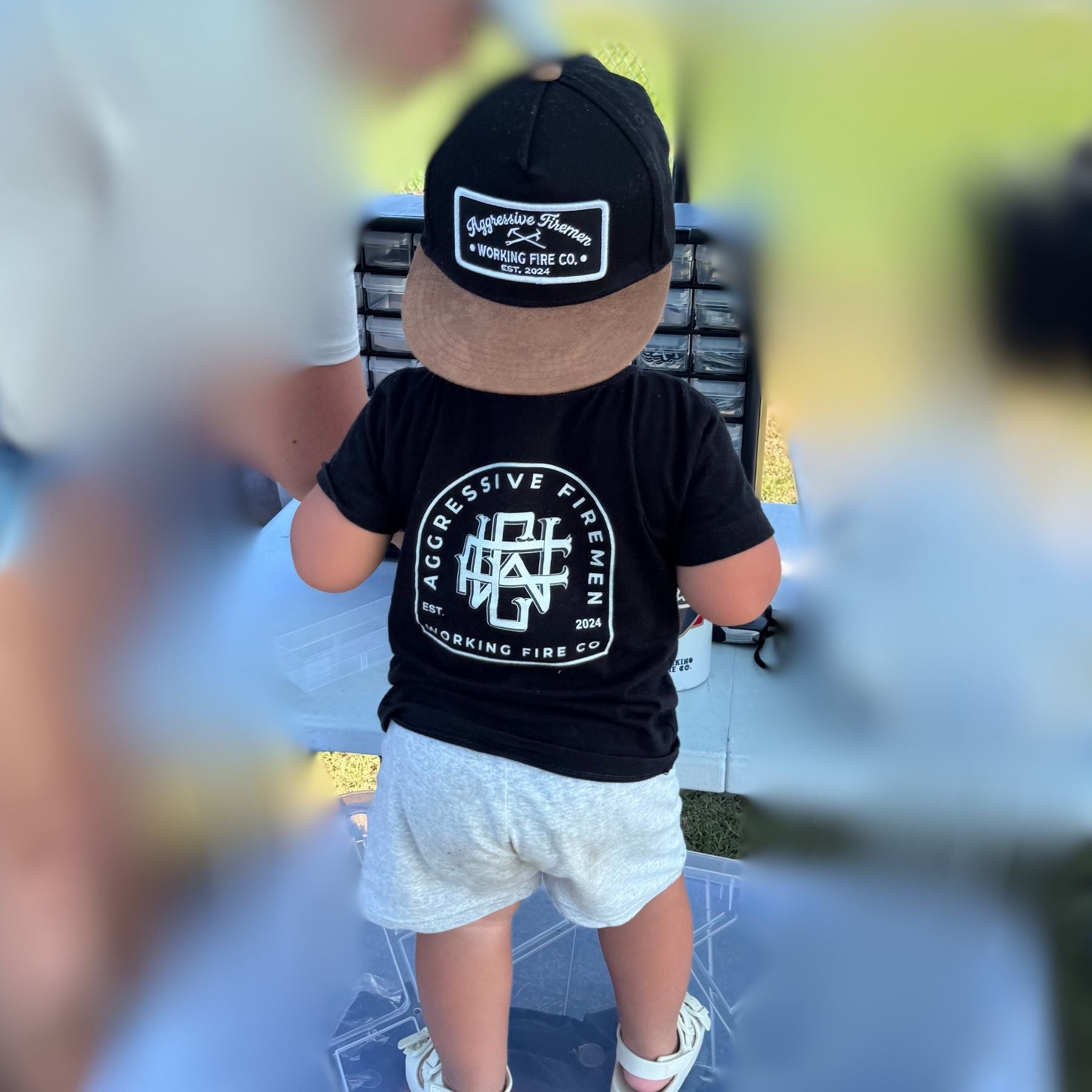 Kids Hat Aggressive Firemen Badge Logo