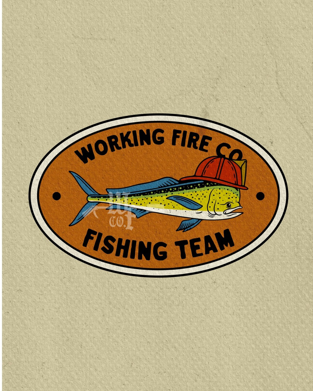 Working Fire Fishing Team Sticker