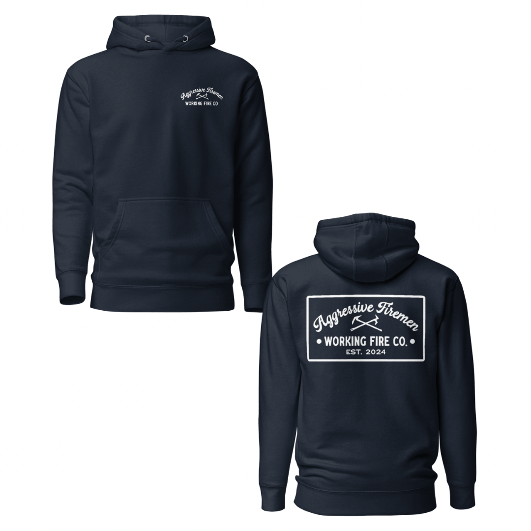 Aggressive Fireman Badge Hoodie - Working Fire Co