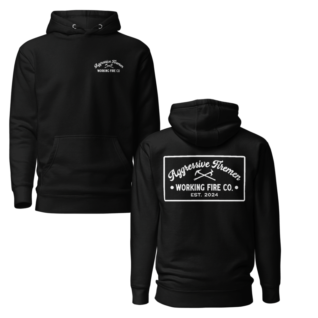 Aggressive Fireman Badge Hoodie - Working Fire Co