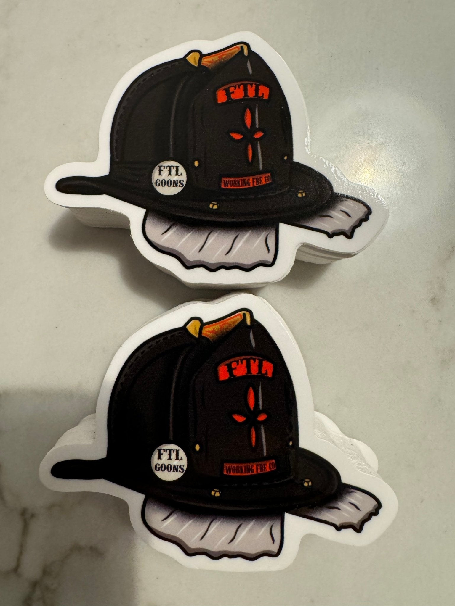 Black Leatha Helmet Working Fire Co - Working Fire Co