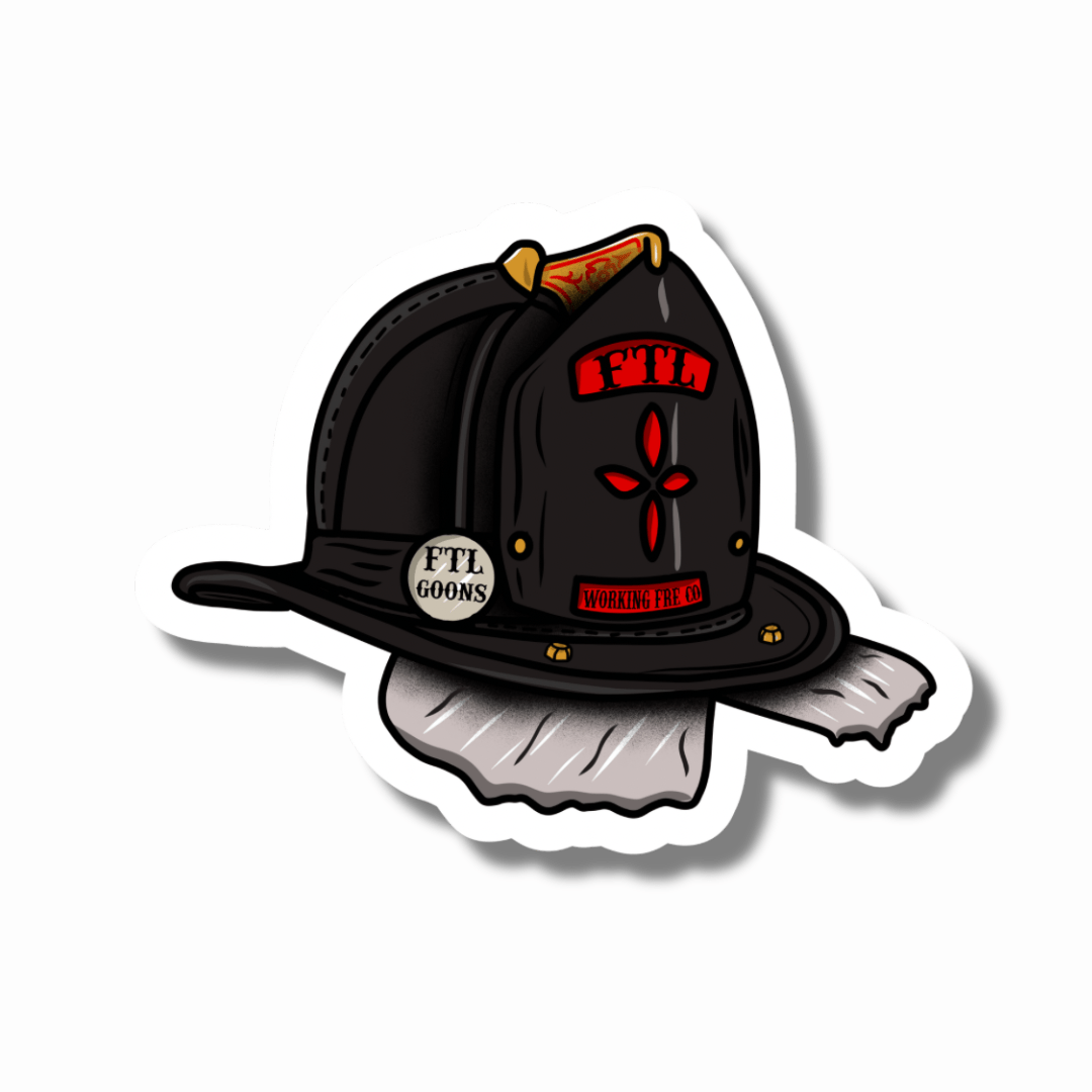 Black Leatha Helmet Working Fire Co - Working Fire Co