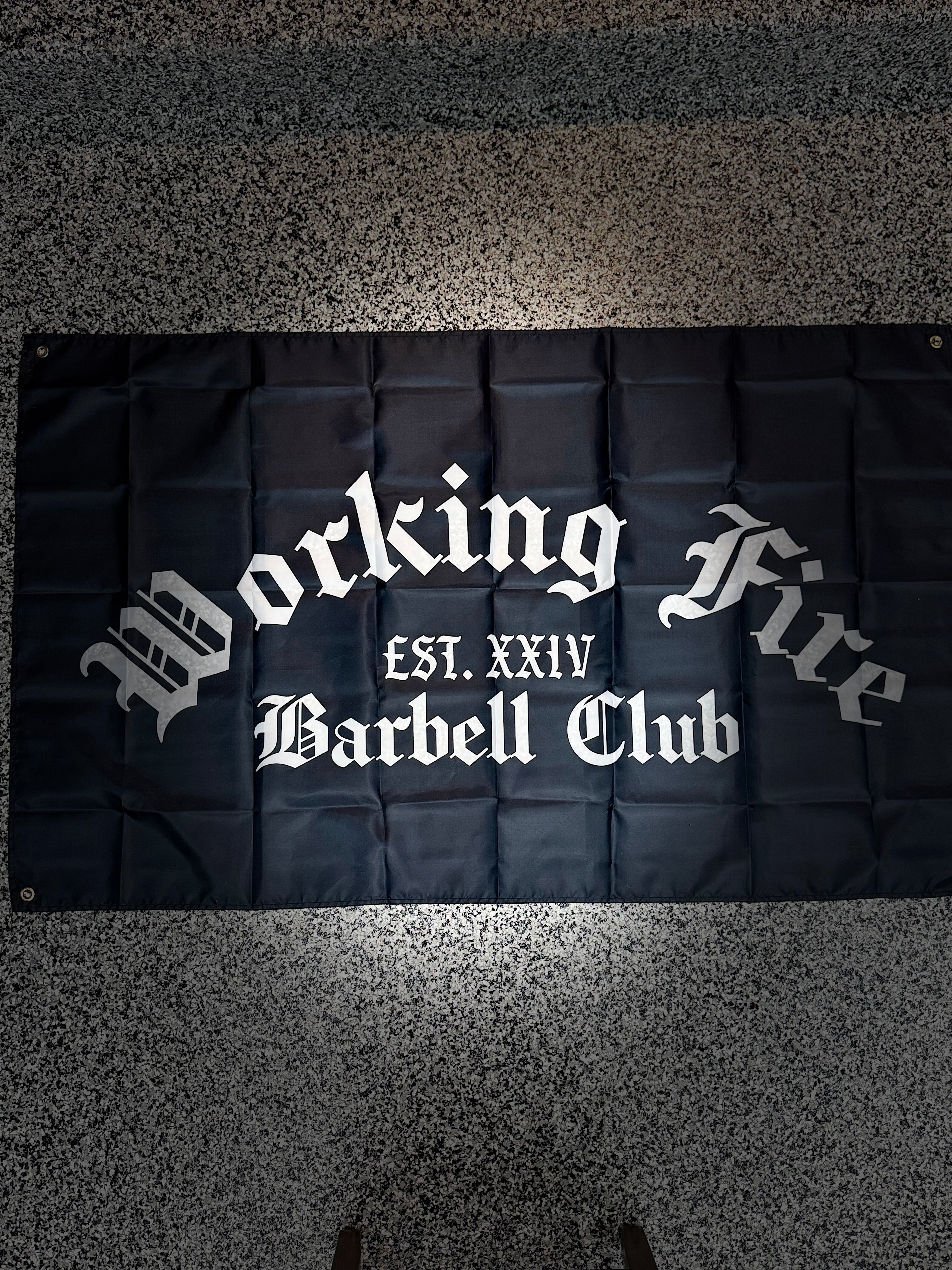 Working Fire Barbell Club Flag