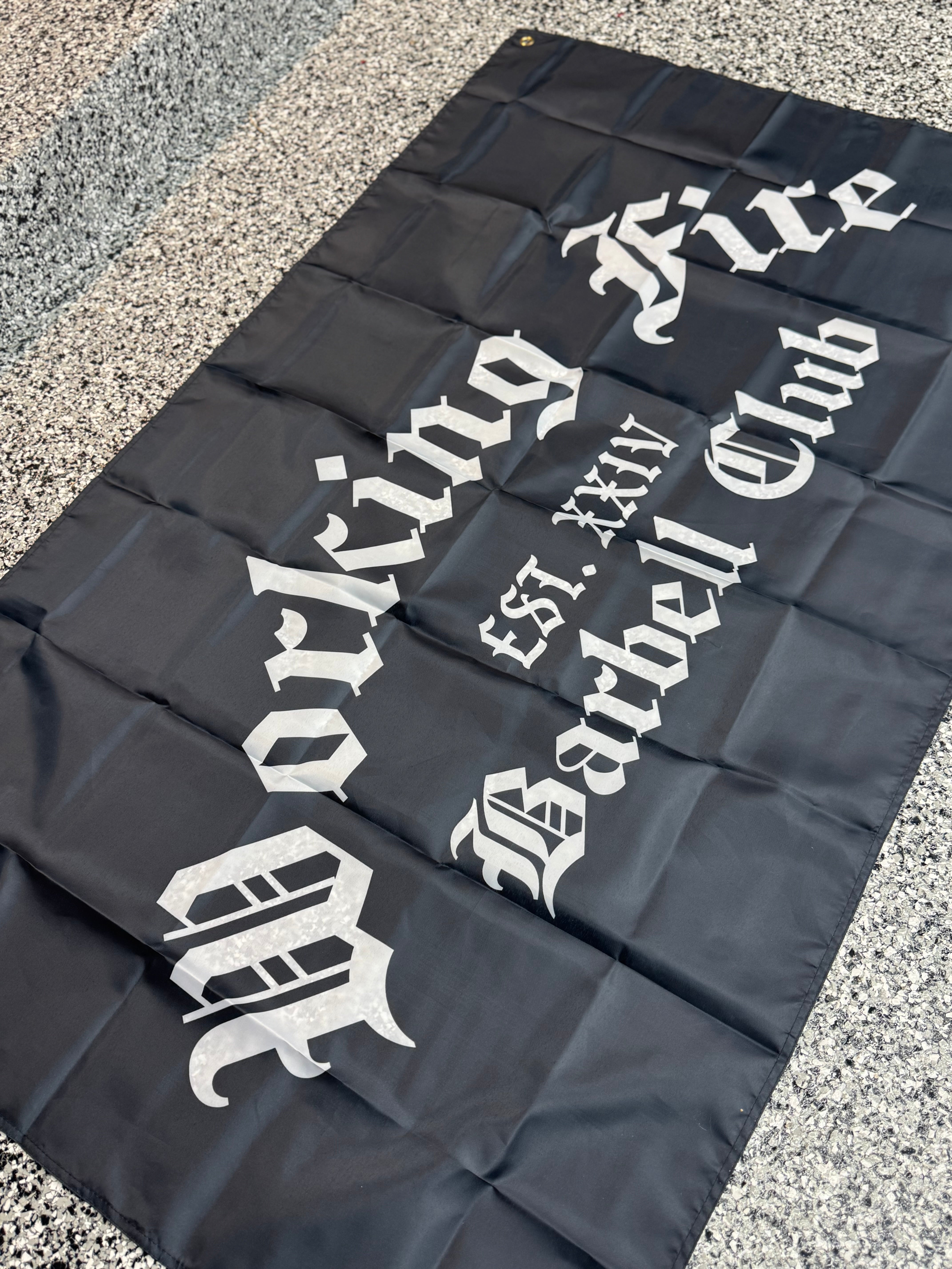 Working Fire Barbell Club Flag