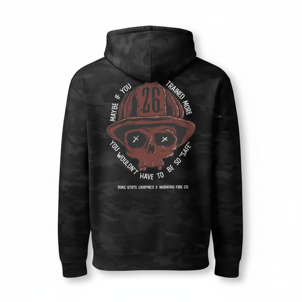 Train More Working Fire x Duke State Collab Camo Hoodie