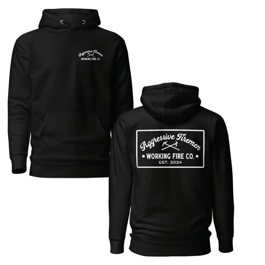 Aggressive Fireman Badge Hoodie - Working Fire Co